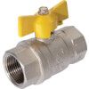 BV4B-2BG 1/4BSP BRASS BALL VALVE T-HAN. GAS APPR. thumbnail-0