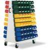 Louvred Trolley/Storage Bins, Light Grey/Blue, 1000x650x1600mm, 108 Pack thumbnail-0