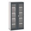 Cubio Storage Cabinet, 2 Clearview Doors, Anthracite Grey, 2000 x 1050 x 525mm thumbnail-0