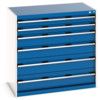 Cubio Drawer Cabinet, 6 Drawers, Blue/Light Grey, 1000 x 1050 x 650mm thumbnail-0