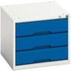 Verso Drawer Cabinet, 3 Drawers, Blue/Light Grey, 450 x 525 x 550mm thumbnail-0