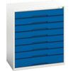 Verso Drawer Cabinet, 8 Drawers, Blue/Light Grey, 900 x 800 x 550mm thumbnail-0