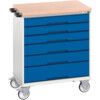 Verso Mobile Workbench, 6 Drawers, Blue/Light Grey, 980 x 800 x 550mm thumbnail-0