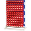 Verso, Louvred Panel/Storage Bins, Steel/Plastic, Light Grey/Blue, 1000x550x1450mm thumbnail-0