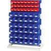 Verso, Louvred Panel/Storage Bins, Steel/Plastic, Light Grey/Blue, 1000x550x1450mm thumbnail-0