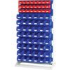 Verso, Louvred Panel/Storage Bins, Steel/Plastic, Light Grey/Blue/Red, 1000x550x1775mm thumbnail-0