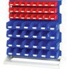 Verso, Louvred Panel/Storage Bins, Steel/Plastic, Light Grey/Blue, 1000x550x1125mm thumbnail-0