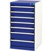 Cubio Drawer Cabinet, 7 Drawers, Blue/Light Grey, 900 x 525 x 525mm thumbnail-0