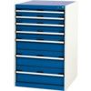 Cubio Drawer Cabinet, 7 Drawers, Blue/Light Grey, 1000 x 650 x 650mm thumbnail-0