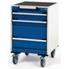 Cubio Mobile Storage Cabinet, 2 Drawers, Blue/Grey, 1000 x 525 x 525mm thumbnail-0