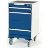 Cubio Mobile Storage Cabinet, 3 Drawers, Blue/Grey, 880 x 525 x 525mm thumbnail-0