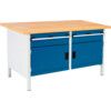 Cubio, Storage bench, Blue/Grey, 840mm x 1500mm x 750mm thumbnail-0