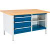 Cubio, Storage bench, Blue/Grey, 840mm x 1500mm x 750mm thumbnail-0