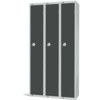 Compartment Locker, 3 Doors, Dark Grey, 1800 x 900 x 300mm, Nest of 3 thumbnail-0