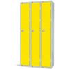 Compartment Locker, 3 Doors, Yellow, 1800 x 900 x 300mm, Nest of 3 thumbnail-0