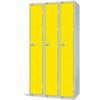 Compartment Locker, 3 Doors, Yellow, 1800 x 900 x 450mm, Nest of 3 thumbnail-0