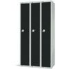 Compartment Locker, 3 Doors, Black, 1800 x 900 x 450mm, Nest of 3 thumbnail-0