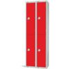 Compartment Locker, 4 Doors, Red, 1800 x 600 x 300mm, Nest of 2 thumbnail-0