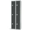 Compartment Locker, 6 Doors, Dark Grey, 1800 x 600 x 300mm, Nest of 2 thumbnail-0