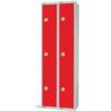 Compartment Locker, 6 Doors, Red, 1800 x 600 x 300mm, Nest of 2 thumbnail-0