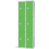 Compartment Locker, 6 Doors, Green, 1800 x 600 x 300mm, Nest of 2 thumbnail-0