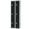 Compartment Locker, 6 Doors, Black, 1800 x 600 x 300mm, Nest of 2 thumbnail-0