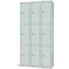 Compartment Locker, 9 Doors, Mid Grey, 1800 x 300 x 300mm, Nest of 3 thumbnail-0