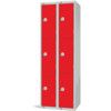 Compartment Locker, 6 Doors, Red, 1800 x 600 x 450mm, Nest of 2 thumbnail-0