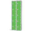 Compartment Locker, 10 Doors, Green, 1800 x 600 x 300mm, Nest of 2 thumbnail-0