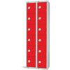 Compartment Locker, 12 Doors, Red, 1800 x 600 x 300mm, Nest of 2 thumbnail-0