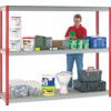 Heavy Duty Shelving, 3 Shelves, 365kg Shelf Capacity, 1980mm x 1800mm x 600mm, Red & Grey thumbnail-0