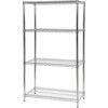 Wire Shelving, 4 Shelves, 300kg Shelf Capacity, 1625mm x 1220mm x 610mm, Grey thumbnail-0