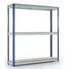 Heavy Duty Shelving, 3 Shelves, 210kg Shelf Capacity, 1980mm x 2100mm x 900mm, Blue & Grey thumbnail-0