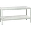 WORKBENCH, TWO LEVELS, MELAMINE - L/GREY UPRIGHTS thumbnail-0