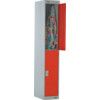 1800x300x450mm 2-DOOR LOCKER GREY/RED thumbnail-0