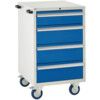 Euroslide Mobile Storage Cabinet, 4 Drawers, Blue, 980 x 600 x 650mm thumbnail-0