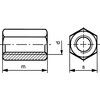 Threaded Rod, Studding Connector, Steel, 4.8, Zinc Plated, M12 x 36mm thumbnail-2