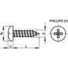 3.5x25mm SECURITY CROSS PAN TAP SCREW WITH PIN A2  thumbnail-1