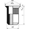 8-OCSH-40 BLIND CSK RIVET NUT OPEN SER. SHANK BZP (BX-250) thumbnail-2