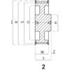 56-8M-30F Pilot Bore HTD Timing Pulley, 56 Teeth, 8mm Pitch, for a 30mm Wide Belt thumbnail-1