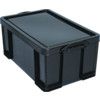 Storage Box with Lid, Plastic, Black, 710x440x200mm, 64L thumbnail-0