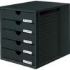 5 DRAWER STORAGE UNIT BLACK/BLACK (CLOSED) thumbnail-0