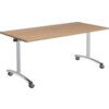 1600mm RECTANGULAR TILT TOP TABLE BEECH/SILVER thumbnail-0