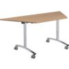 1600mm TRAPEZOIDAL TILT TOP TABLE BEECH/SILVER thumbnail-0