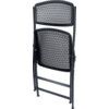 BLACK FOLDING CHAIR WITH PERFORATED SEAT/BACK SUPPORT thumbnail-1