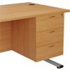 3-DRAWER 600mm DESK HIGH PEDESTAL BEECH thumbnail-0