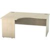 SATELLITE 1600mm LH PANEL END CRESCENT DESK MAPLE thumbnail-0