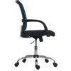 HIGH BACKED MESH CHAIR BLUE/BLACK CHROME BASE thumbnail-4