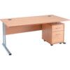 WINDSOR PLUS 1400mm C/LEVERSTDDESK2DR MOBILE PED BEECH thumbnail-0