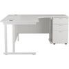 WINDSOR PLUS 1600mm L/H C/L CRES DESK 3DR PED WHT thumbnail-0